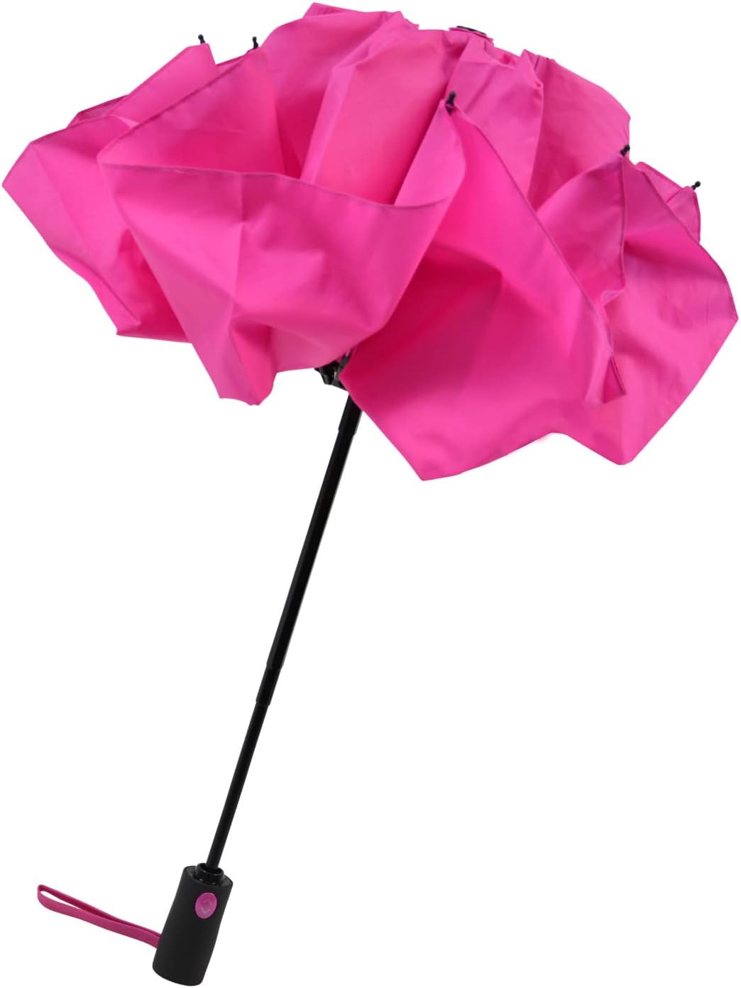 iX-brella Reverse umgekehrt öffnender Fiberglas-Taschenschirm mit farbigen Speichen - neon-pink, Neo
