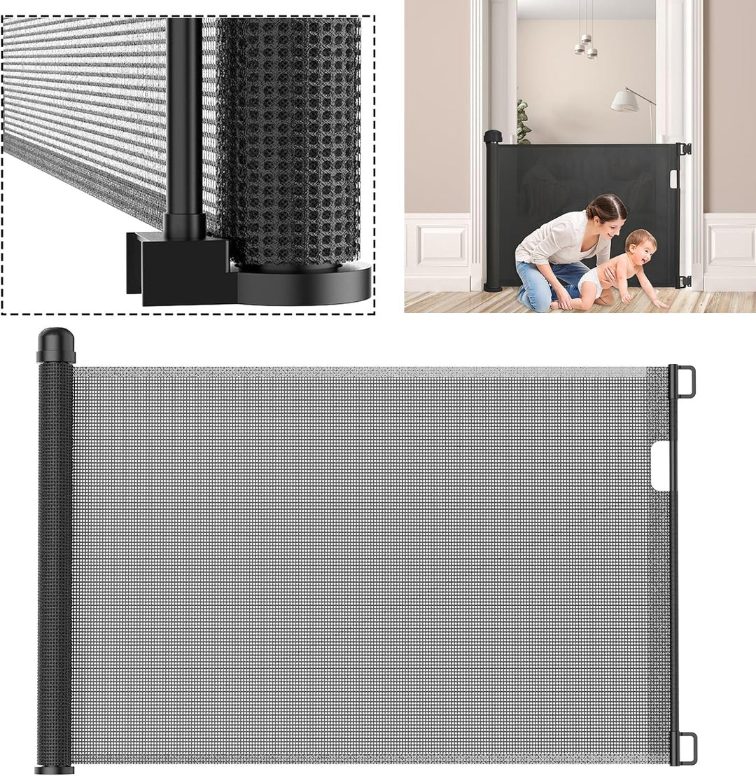YUENFONG Treppenschutzgitter Türschutzgitter, 87 x 150 cm Treppenschutzrollo Türgitter Absperrgitter