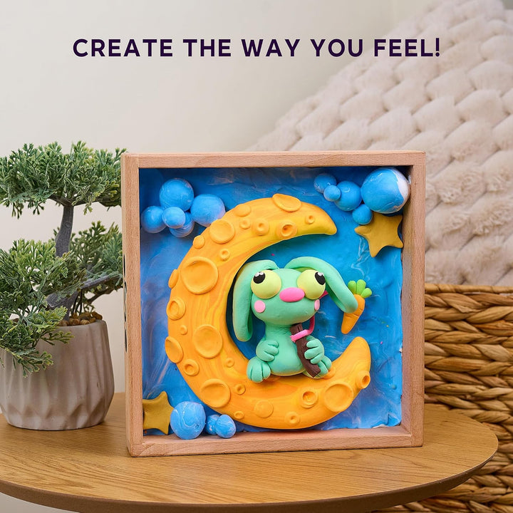 OKTO Bunny Moon/Air Clay Kunst im Holzdekor