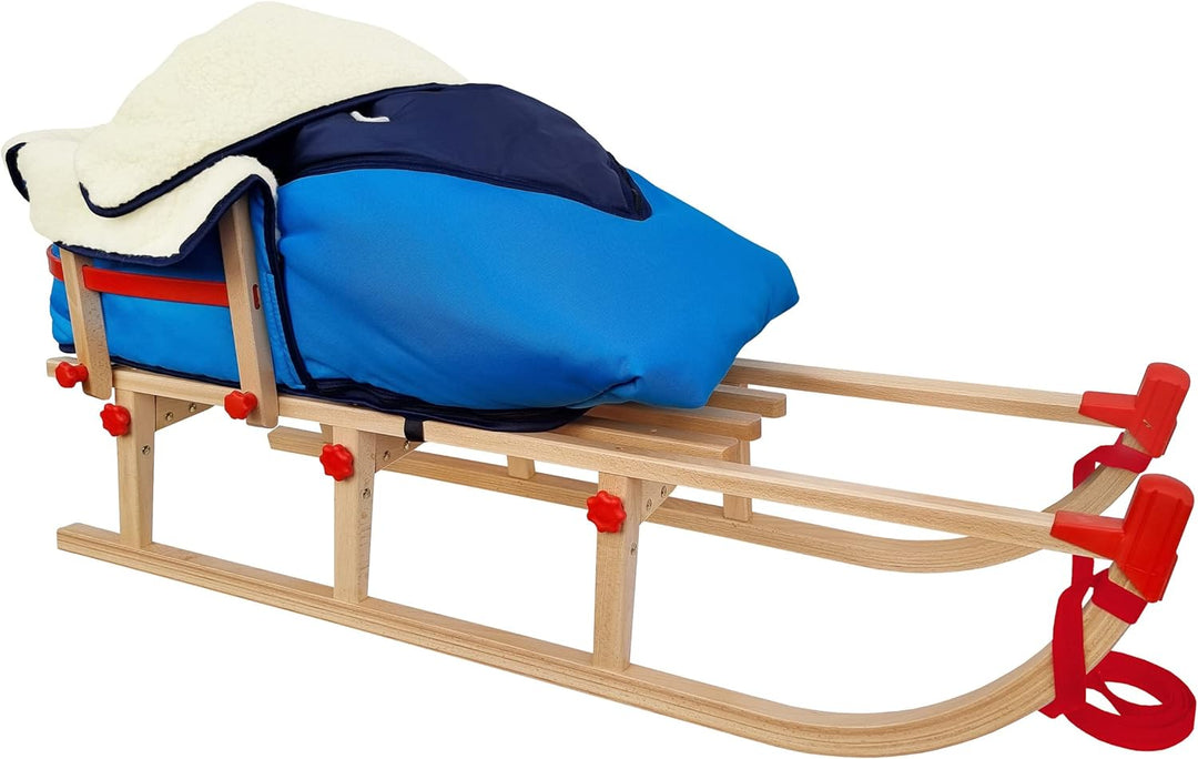 Davos Klappschlitten Langer Rodelschlitten Schlitten aus Holz mit wählbarem Zubehör V-22-115, Schlit