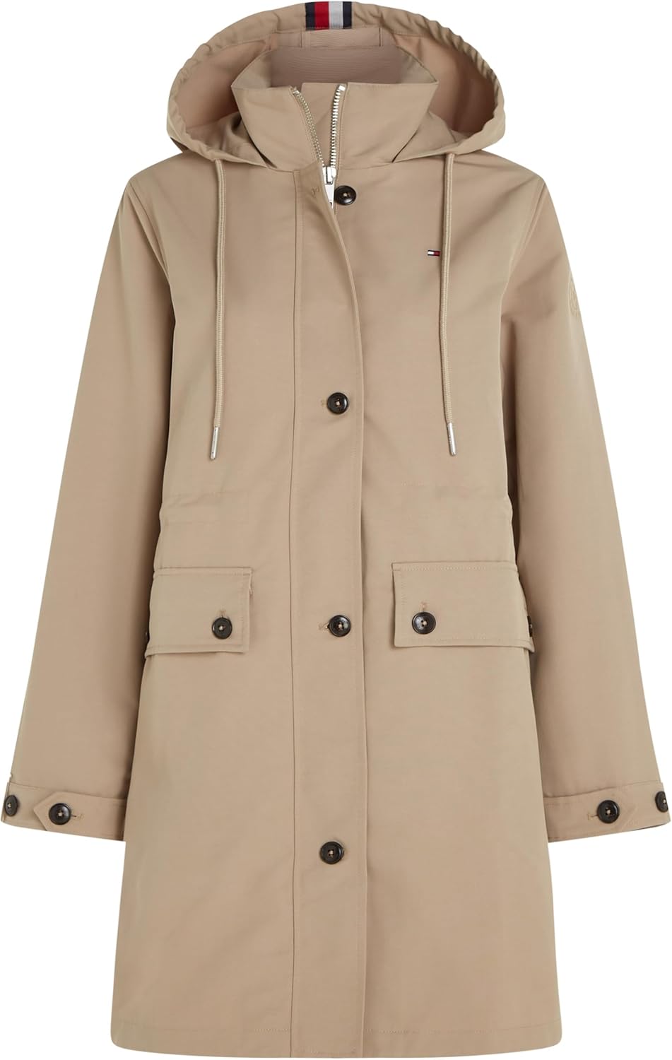 Tommy Hilfiger Damen Cotton Blend Parka Ww0ww38778 Parkas 68 Beige (Beige), 68 Beige (Beige)