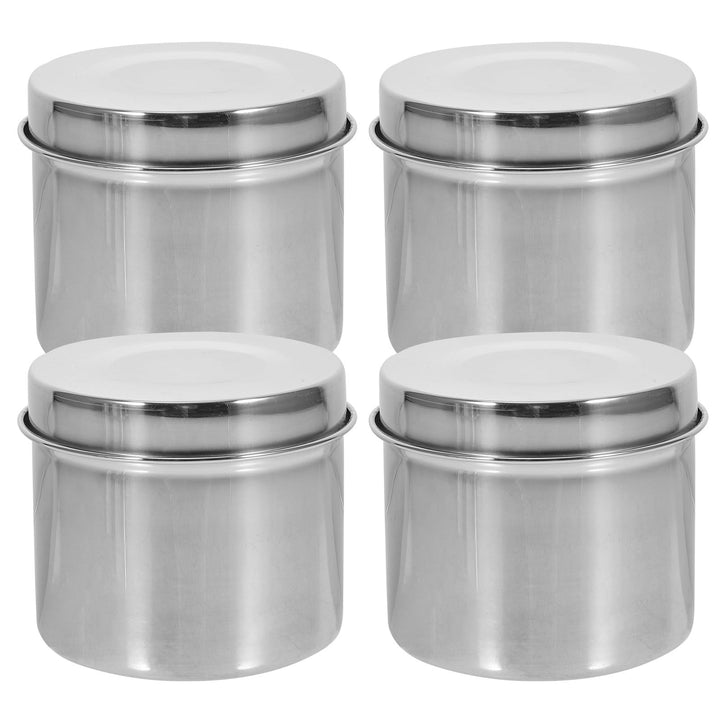 Edelstahl Lebensmittelbehälter 350ml Rund 8cm 4 Stück Luftdichte Probenboxen für Schulkantinen und F