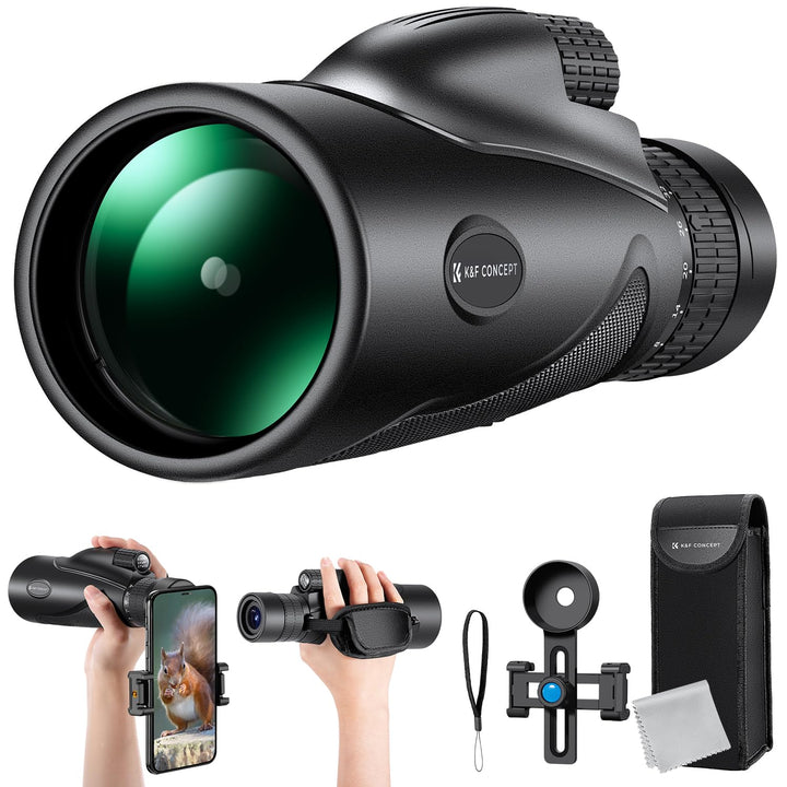 K&amp;F Concept 8-32X50 HD Monokular Teleskop Kontinuierlicher Zoom mit Mobiltelefonclip für Vogelbeobac