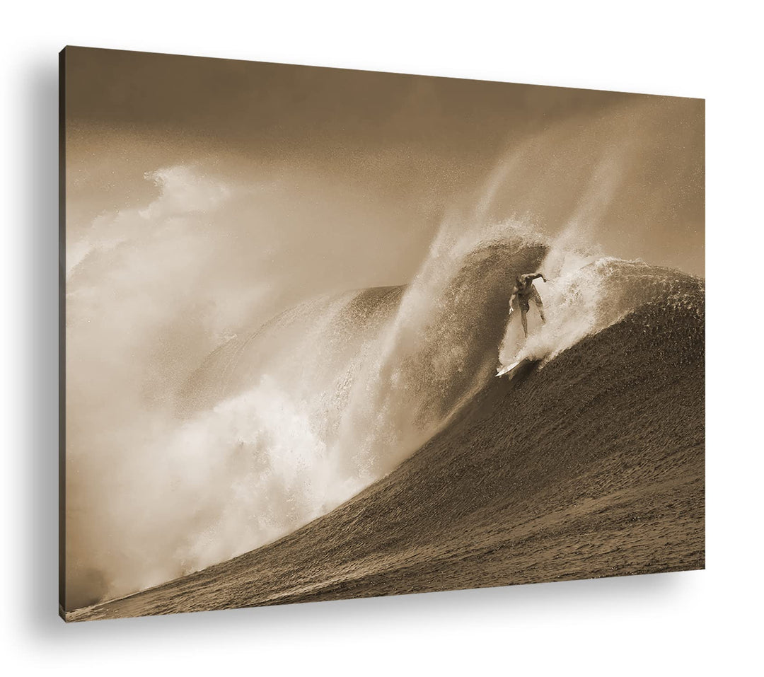 deyoli Surf Aktion Format: 60x40 cm Effekt: Sepia als Leinwandbild, Motiv fertig gerahmt auf Echthol
