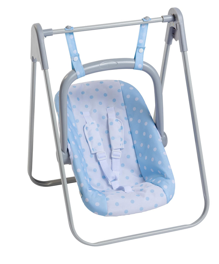 JC TOYS - 2-in-1 Hängematte und Stuhl mit Mehreren Positionen, abnehmbar für Puppen bis 45 cm, blau