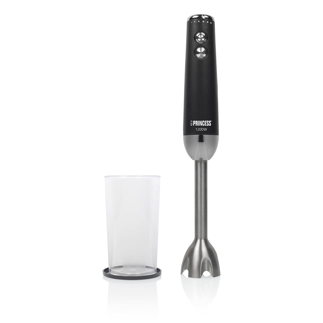 Princess Stabmixer - 1200 W - Edelstahlklingen - Einstellbare Geschwindigkeit & Turbofunktion – Mess
