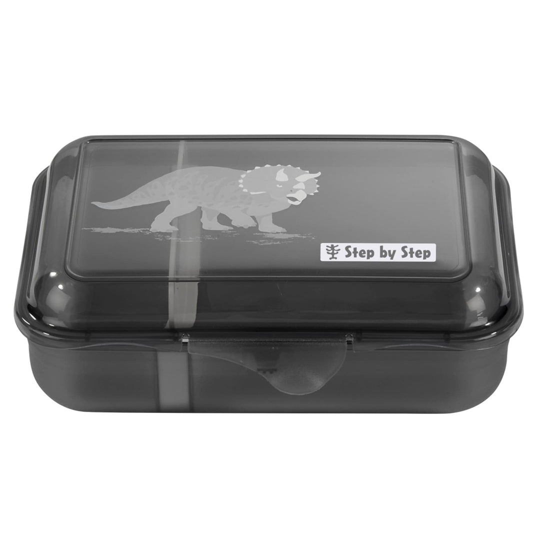 Step by Step Lunchbox „Dino Tres“, schwarz, mit Trennwand und Klickverschluss, spülmaschinenfest, BP