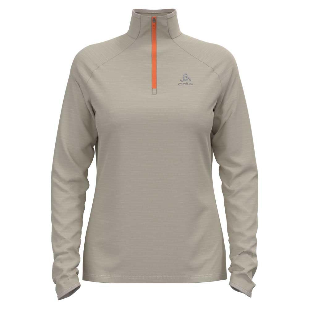 Odlo Damen Laufoberteil mit Reissverschluss Run Easy WARM S Silver Cloud Melange, S Silver Cloud Mel