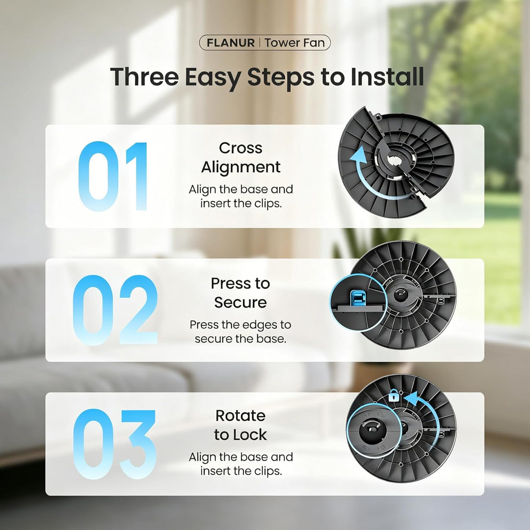 FLANUR Turmventilator, 23dB Ventilator Leise mit Kühlung,89cm WiFi Alexa Tower Fan mit Fernbedienung