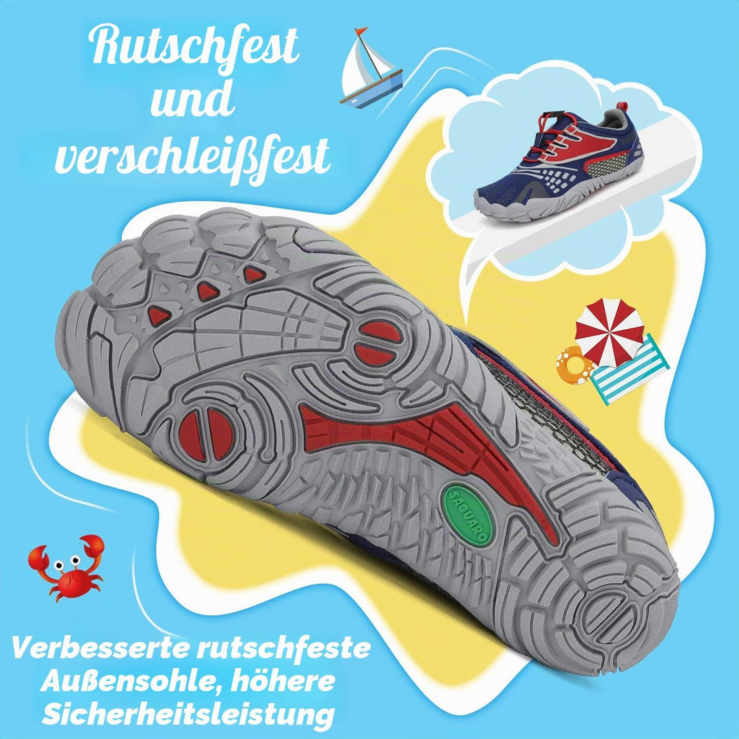 SAGUARO Kinder Barfussschuhe Schnell Trocknend Badeschuhe,24-36 EU 26 EU Blau Rot, 26 EU Blau Rot