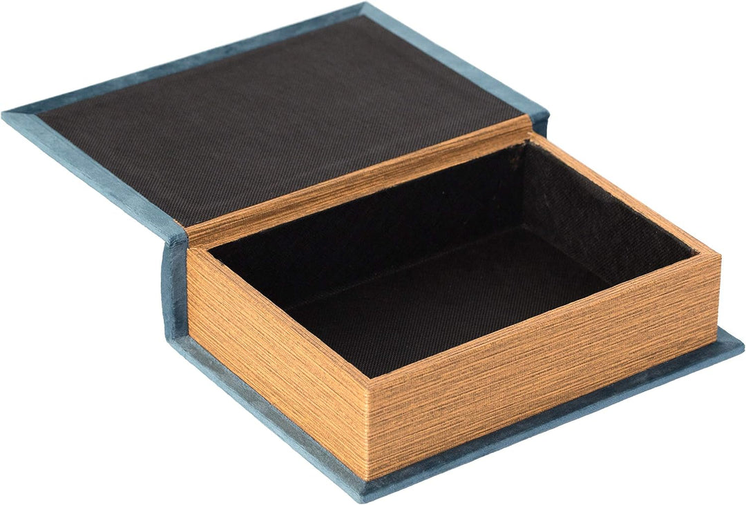 Dekorative Aufbewahrungsbox in Buchform, Vintage-Stil, Blau, Blau