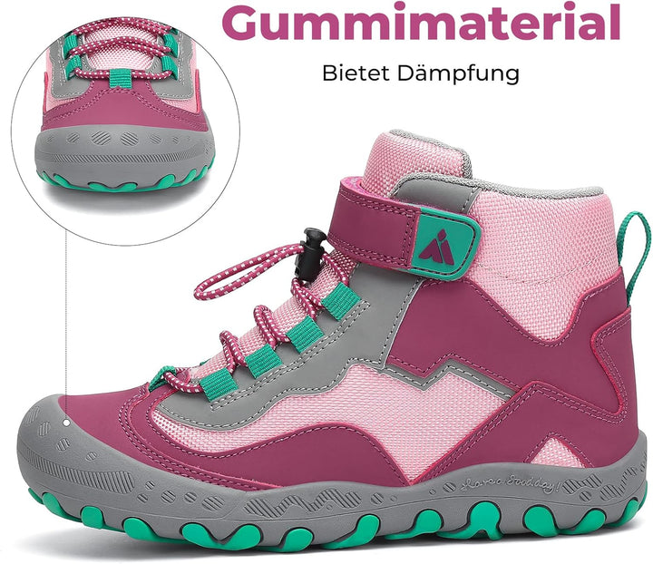 Mishansha Kinder Wanderschuhe Trekking Wanderstiefel Outdoor Trekkingschuhe 26 EU Pastellviolett, 26