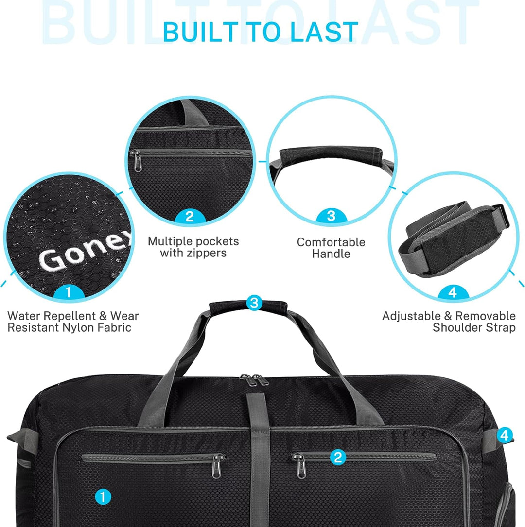 Gonex Faltbares Reisegepäck Leicht 40/60/80/100/150L Grosse Reisetasche Sporttasche für Reise Gym Ur
