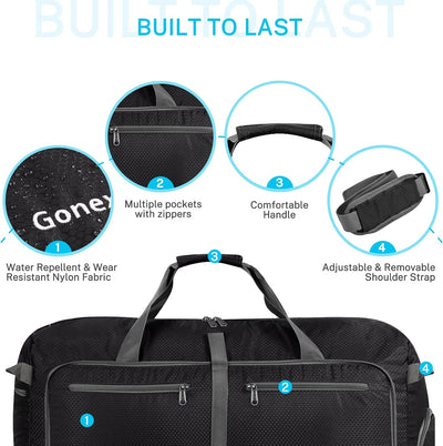 Gonex Faltbares Reisegepäck Leicht 40/60/80/100/150L Grosse Reisetasche Sporttasche für Reise Gym Ur