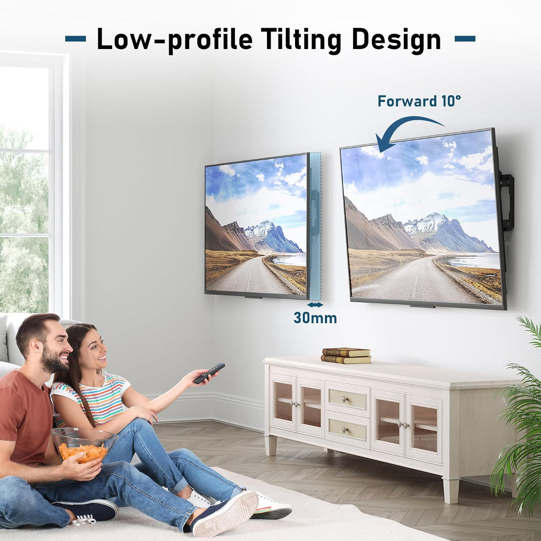 BONTEC TV Wandhalterung für 26-65 Zoll LCD/LED/OLED/Plasma Fernseher, Neigbare Ultraslim TV Halterun