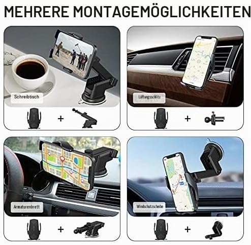 Wireless Car Charger, 15W Qi Fast Charging Auto-Clamping Car Mount Air Vent Phone Holder for iPhone