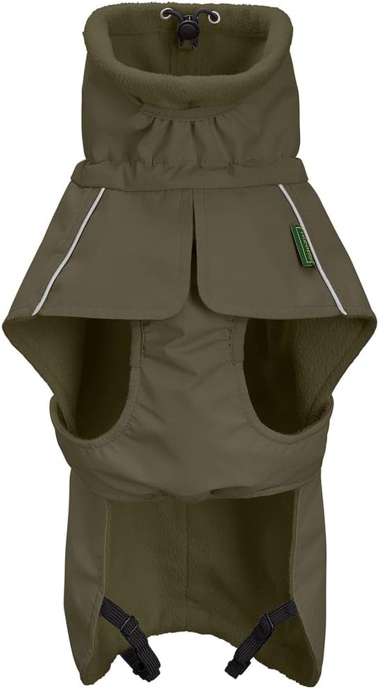 HUNTER Hundemantel NORDBY, Farbe: Oliv, wasserabweisend, warm gefüttert, reflektierend, ideal für Ou