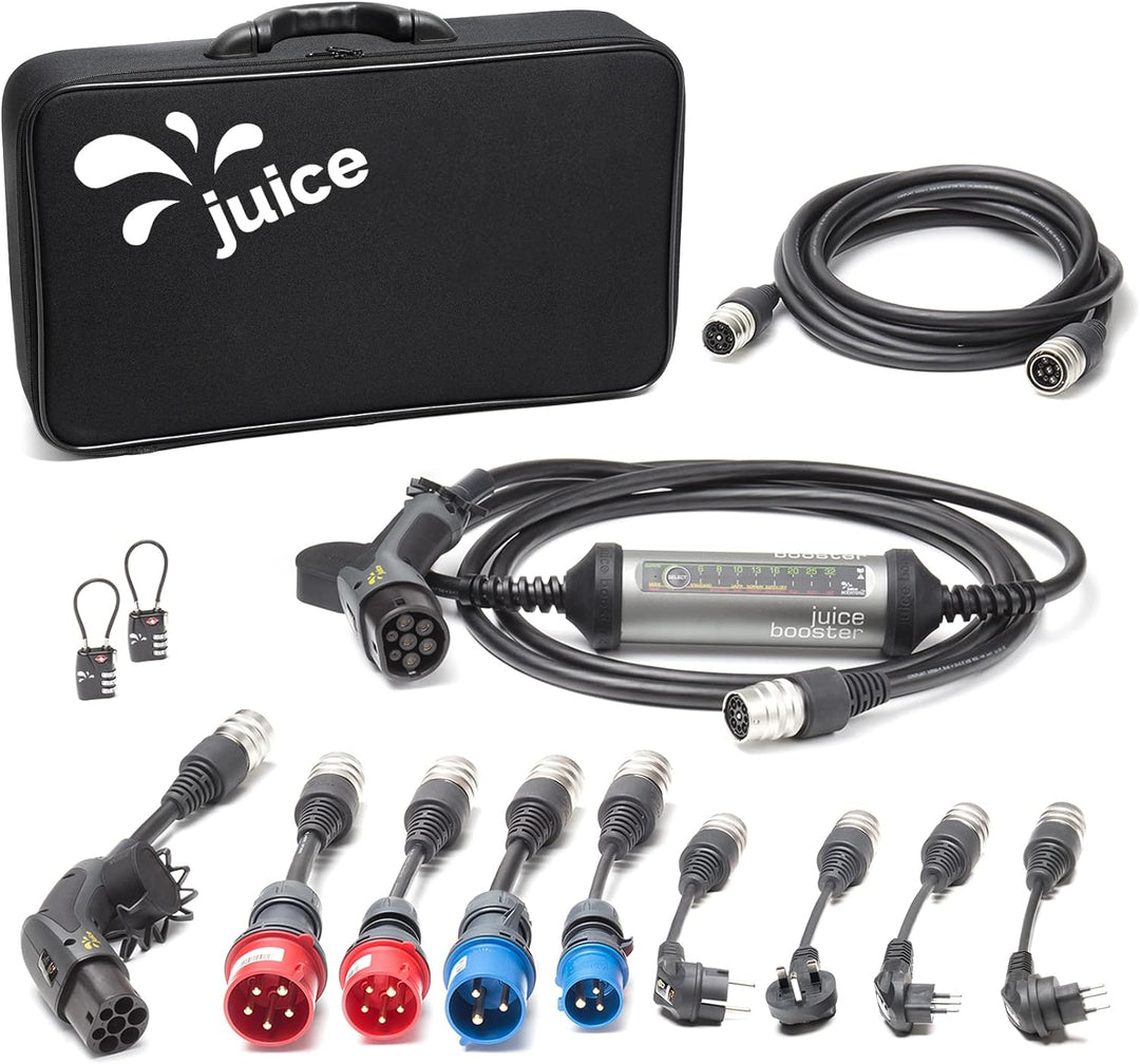 Juice Booster 2 - Mobile E-Auto Ladestation Wallbox 22kW, 11kW - Ladekabel Typ 2-32A 1-Phasig 3-Phas