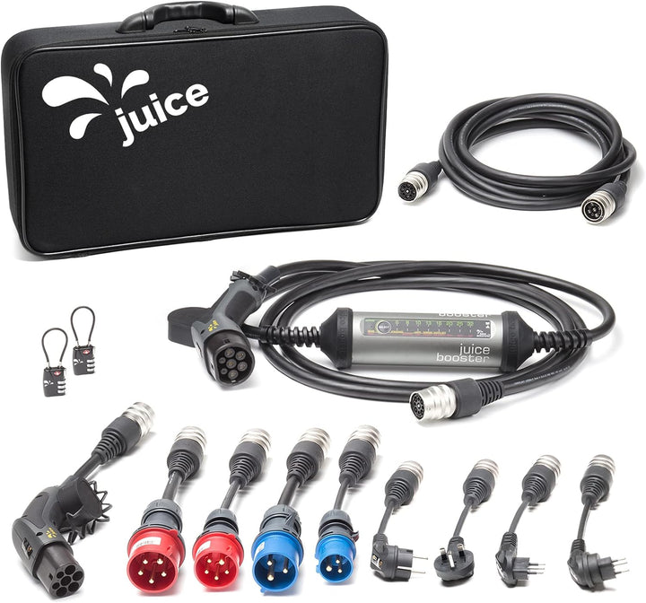 Juice Booster 2 - Mobile E-Auto Ladestation Wallbox 22kW, 11kW - Ladekabel Typ 2-32A 1-Phasig 3-Phas