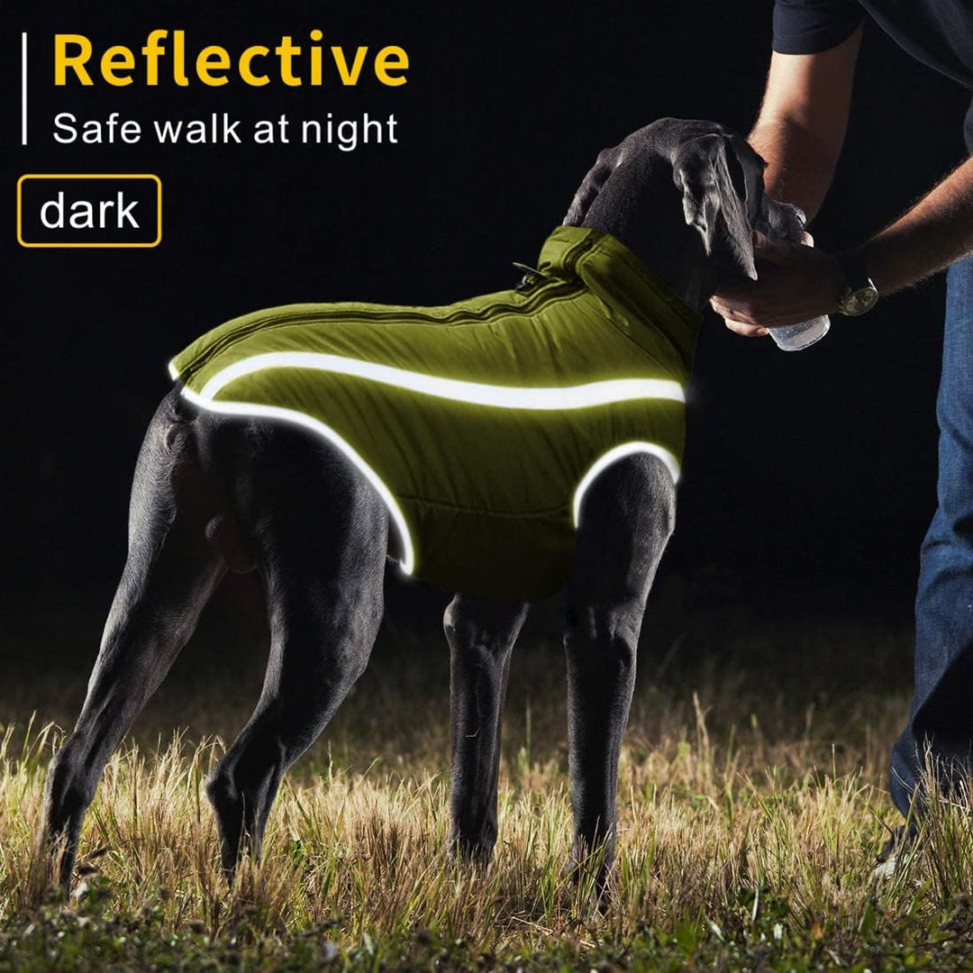 Idepet Wasserdichter Hundemantel Winter Warme Jacke, Winddichte Haustierkleidung Hundejacke Outfit f