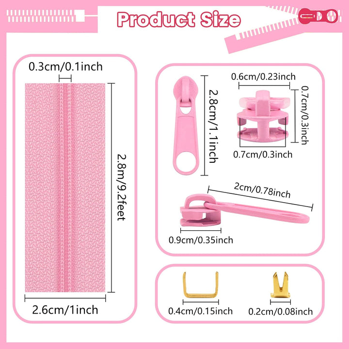 DOITEM 39,2 mm Reissverschlüsse Nylon Endlos Reissverschluss Set mit Schieber und Reissverschluss zu