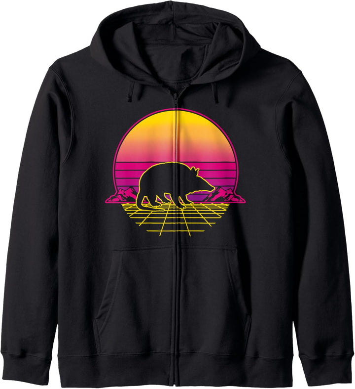 Gürteltier Güteltiere Tier Retro Vintage Sunset Geschenk Kapuzenjacke