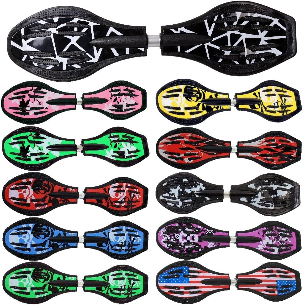 FunTomia Waveboard Original Mach1 Kugellager inkl. Tasche (Verschiedene Farbdesigns) Schwarz /