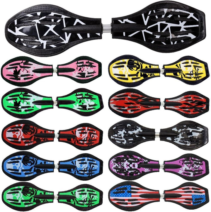 FunTomia Waveboard Original Mach1 Kugellager inkl. Tasche (Verschiedene Farbdesigns) Schwarz /