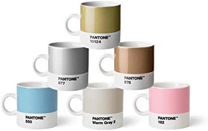 Pantone Porzellan Espressobecher 6er-Set, 6 Espressotassen à 120 ml, Coffee, mit Henkel, spülmaschin