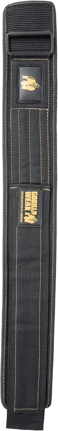 Gorilla Wear 4 Inch Nylon Belt - schwarz - Bodybuilding und Fitness Gürtel für Damen und Herren M/L