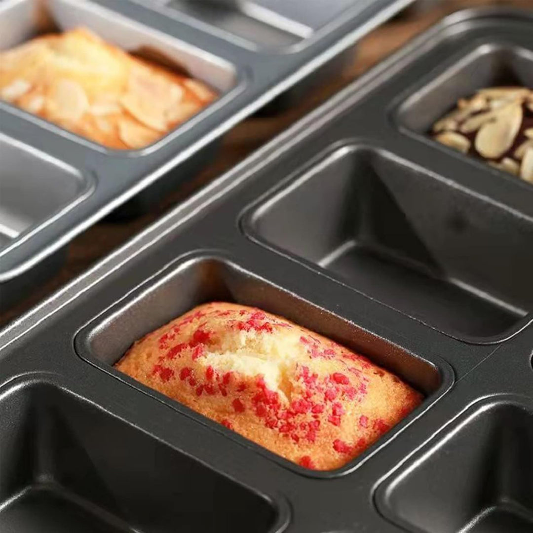 Mini-Kastenform mit 8 Mulden, nicht vorrätig mit Silikongriff, Mini-Brotlaib-Backform, Mini-Brownie-