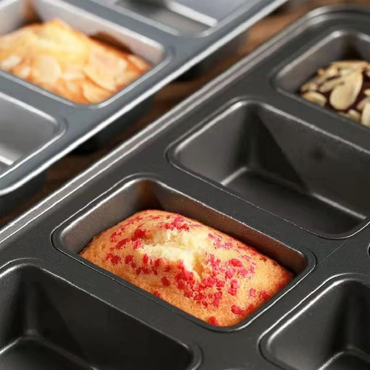 Mini-Kastenform mit 8 Mulden, nicht vorrätig mit Silikongriff, Mini-Brotlaib-Backform, Mini-Brownie-