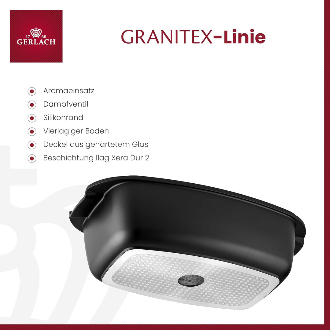 Gerlach Granitex Bräter Mit Deckel Für Induktion Backofen Topf Schmortopf Bratentopf Backofengeeigne