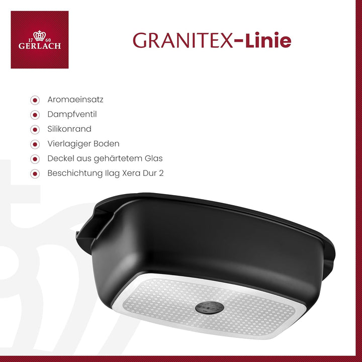 Gerlach Granitex Bräter Mit Deckel Für Induktion Backofen Topf Schmortopf Bratentopf Backofengeeigne
