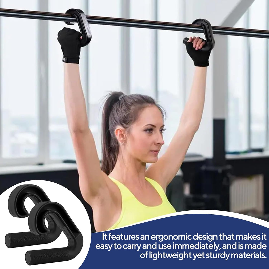 2 Stück Double D Fitness Griffe, 90°-Haken Klimmzug Griffe, Neutral Grip Griffbefestigung, Pull Up G