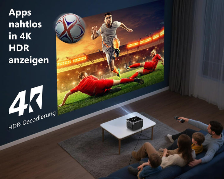 LED Beamer 4K Tragbarer Heimkino, 2026 CWEUG Smart Beamer mit YouTube, Android OS, DB Audio, NFC, Au