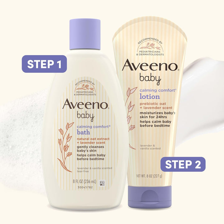 Aveeno Baby Calming Comfort Baby Bath, Lavender and Vanilla, 8 Ounce (Pack of 2) by Aveeno BEAUTY (E