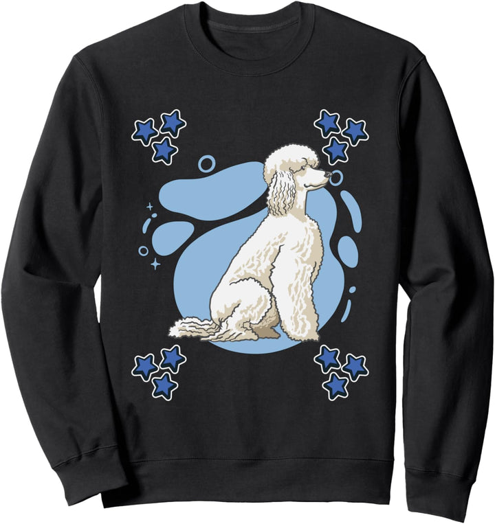 Herren Pudel Zeichnung Sterne Jungen Pudel Sweatshirt