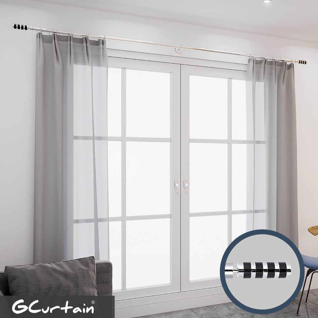 Gcurtain Vorhangstangen Set Metallstange Standard Durchmesser 5/8"-3/4"(16-19 mm) Einstellbar Hochbe