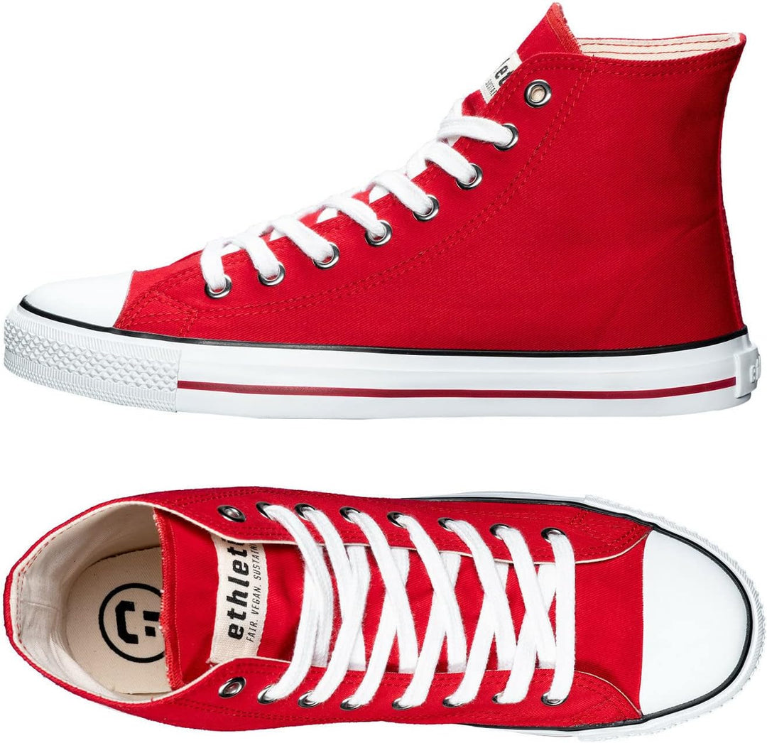 Ethletic Unisex Sneaker Hi Fair Trainer White Cap Fair | Vegan | Nachhaltig 36 EU Cranberry Red Just