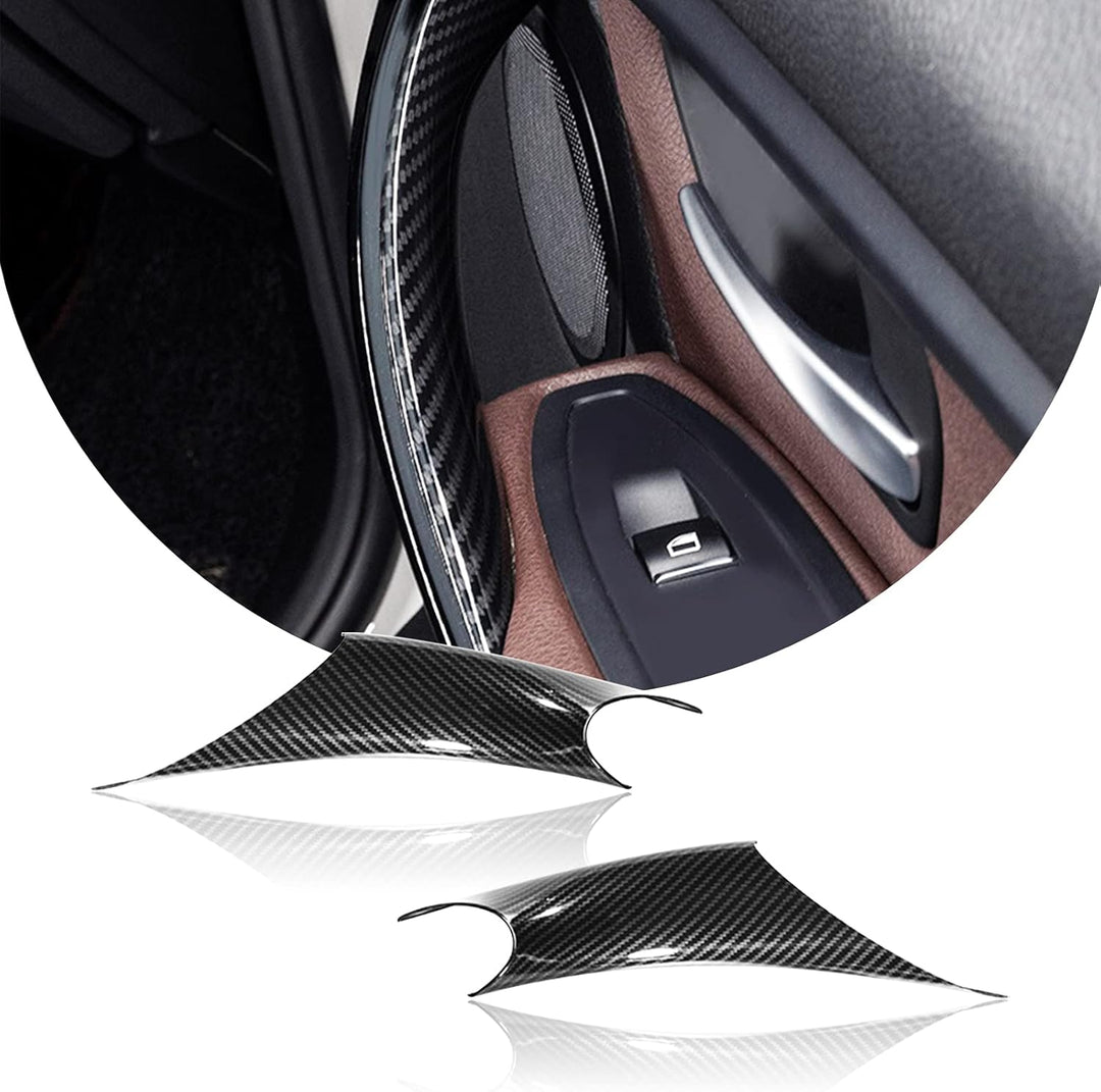 TZYSZDB Kohlefaser Schnalle Beige Türverkleidung Griff Zugverkleidung für BMW Serie 3 4 F30 F31 F32