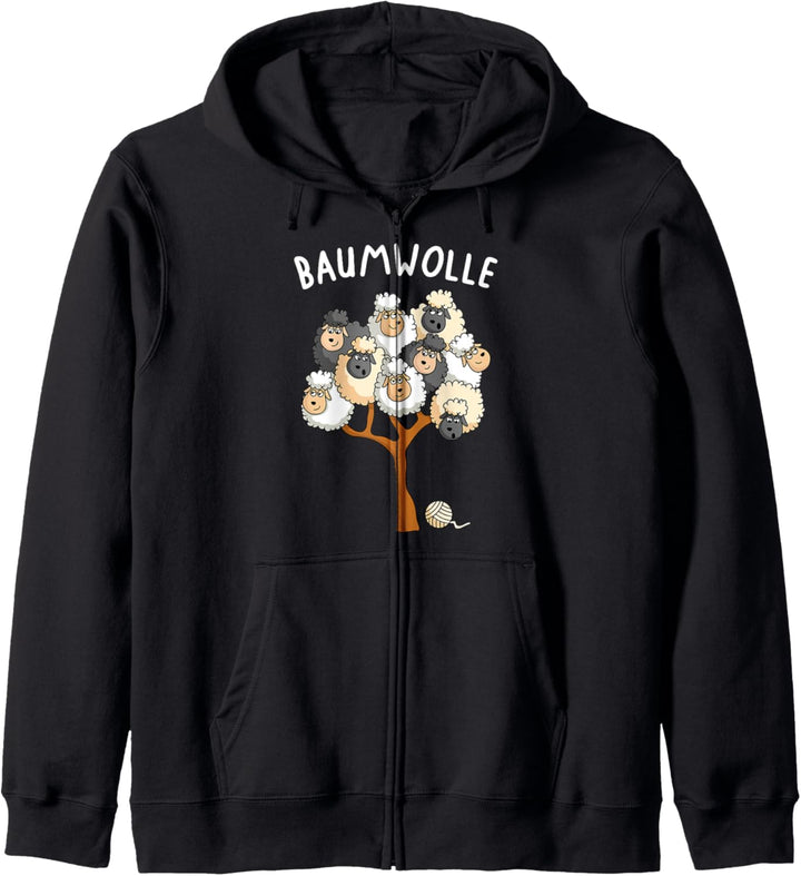 Schafe Landwirt Bauer Comic Cartoon Schafwolle Baumwolle Kapuzenjacke