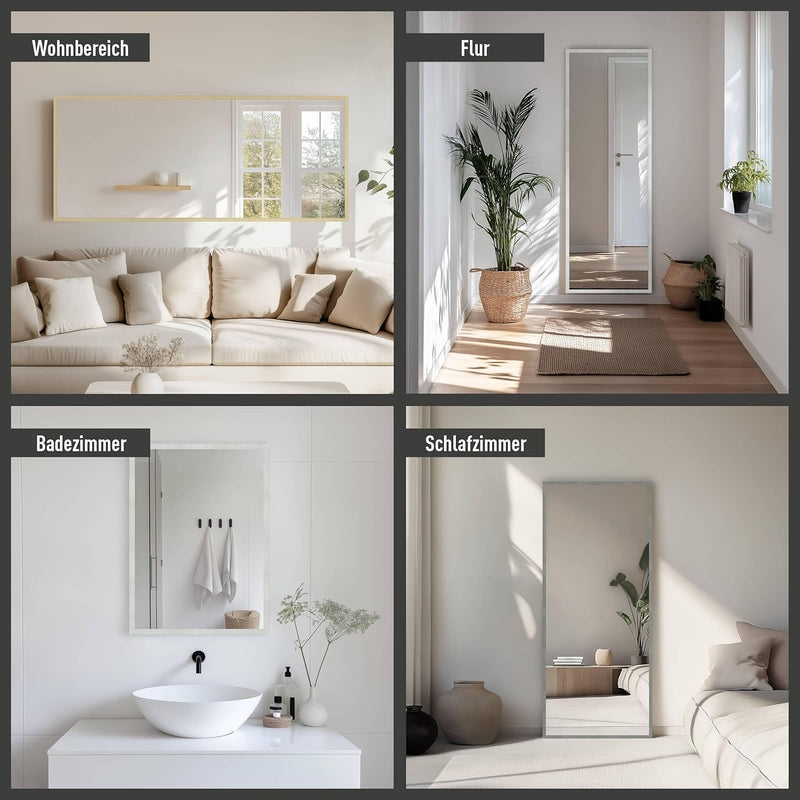 nielsen HOME Wandspiegel Star, Grau matt, Aluminium, ca. 50x150 cm Struktur Grau 50 x 150 cm, Strukt