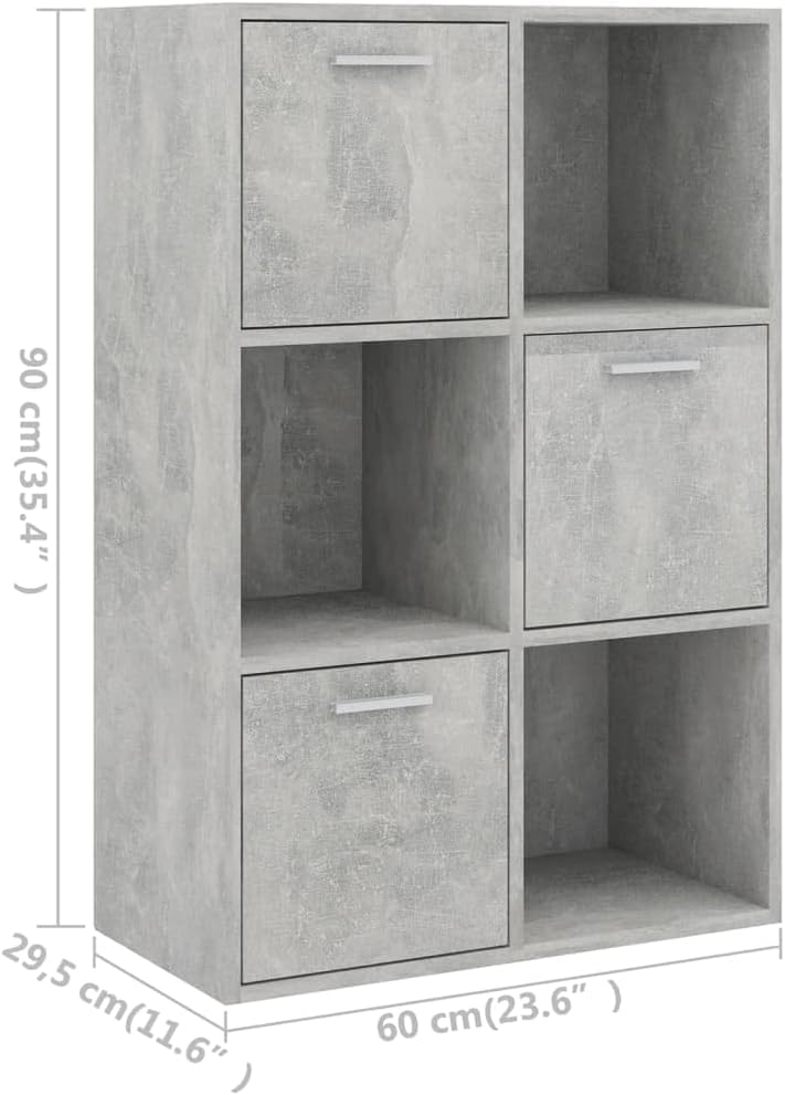 WIFESE 60x29,5x90 cm Lagerschrank Bücherregal Sideboard mit 6 Fächern Lagerregal Regale Holzregal Bo