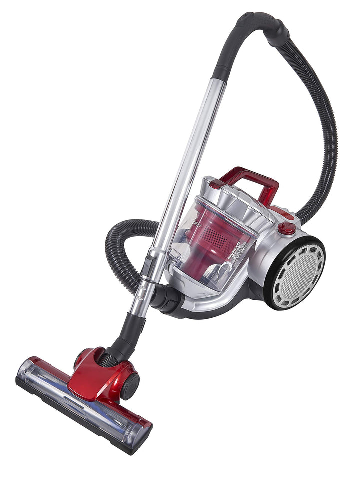 Exquisit Bodenstaubsauger BP 6401 SI | Akku-Betrieb | Beutellos | Kabellos | Silber | Rot | Bodensau