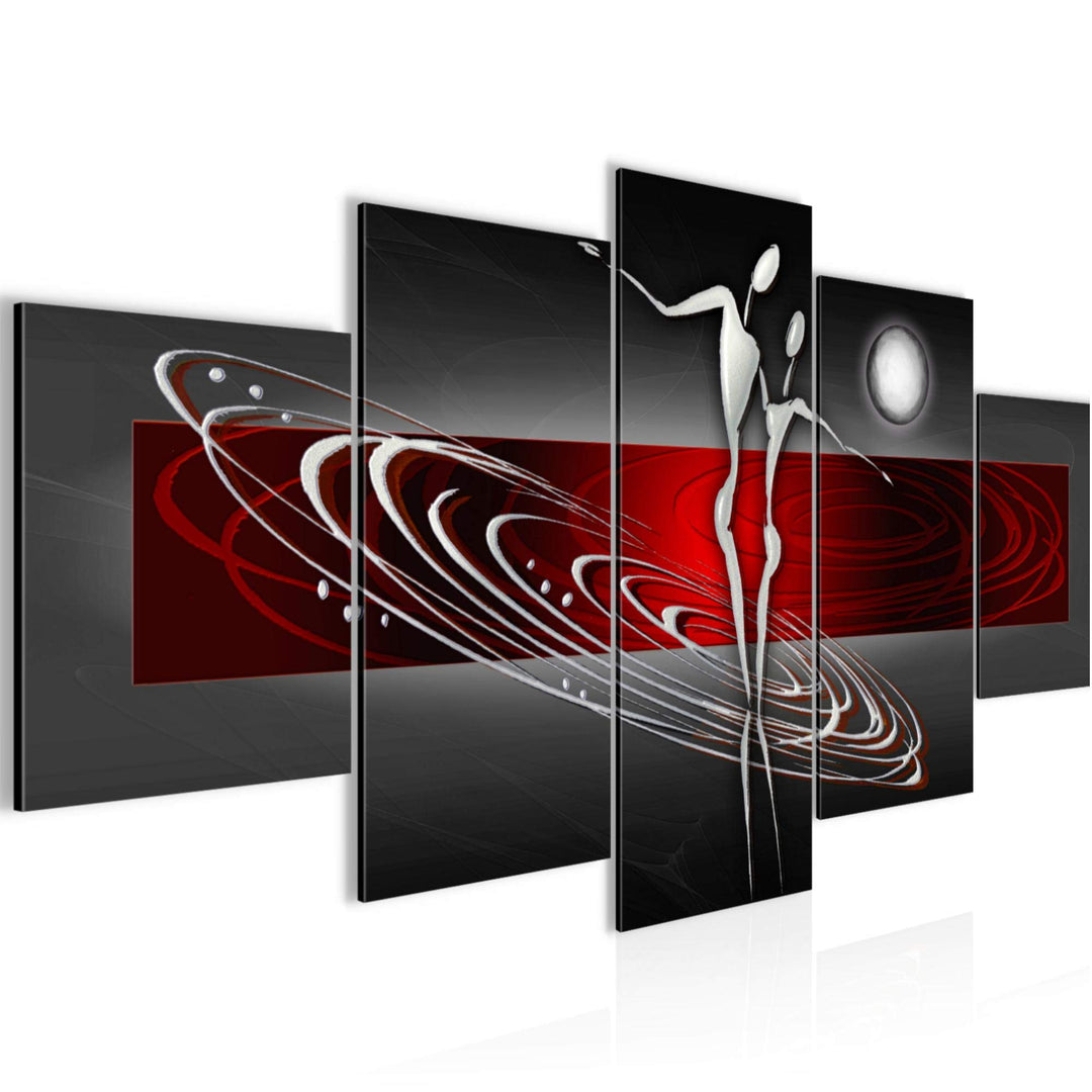 Runa Art Bild Wohnzimmer Schlafzimmer Abstrakt Figuren 5 Teilig Liebespaar Rot Grau Wandbilder auf V