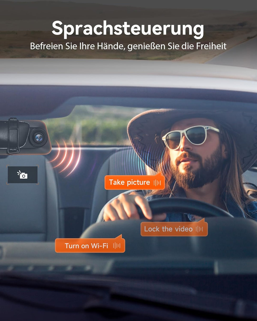 WOLFBOX 12'' G850 4K Spiegel Dashcam mit Rückfahrkamera, Dual Dash Cam Spiegel Auto Vorne und Hinten