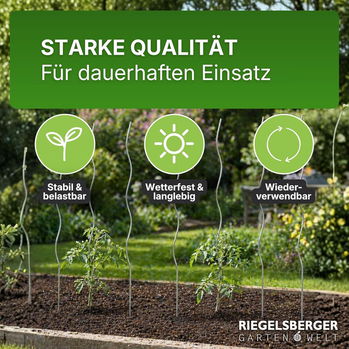 Gartenwelt Riegelsberger Tomatenspiralen Höhe 110 cm aus Stahl Ø 5,6 mm Tomatenspiralstäbe Ranke Pfl