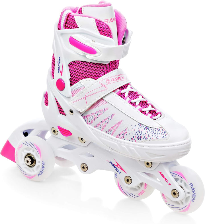 RAVEN 3in1 Inline Skates Triskates Rollschuhe Inliner für Kinder Mädchen verstellbar, Grace