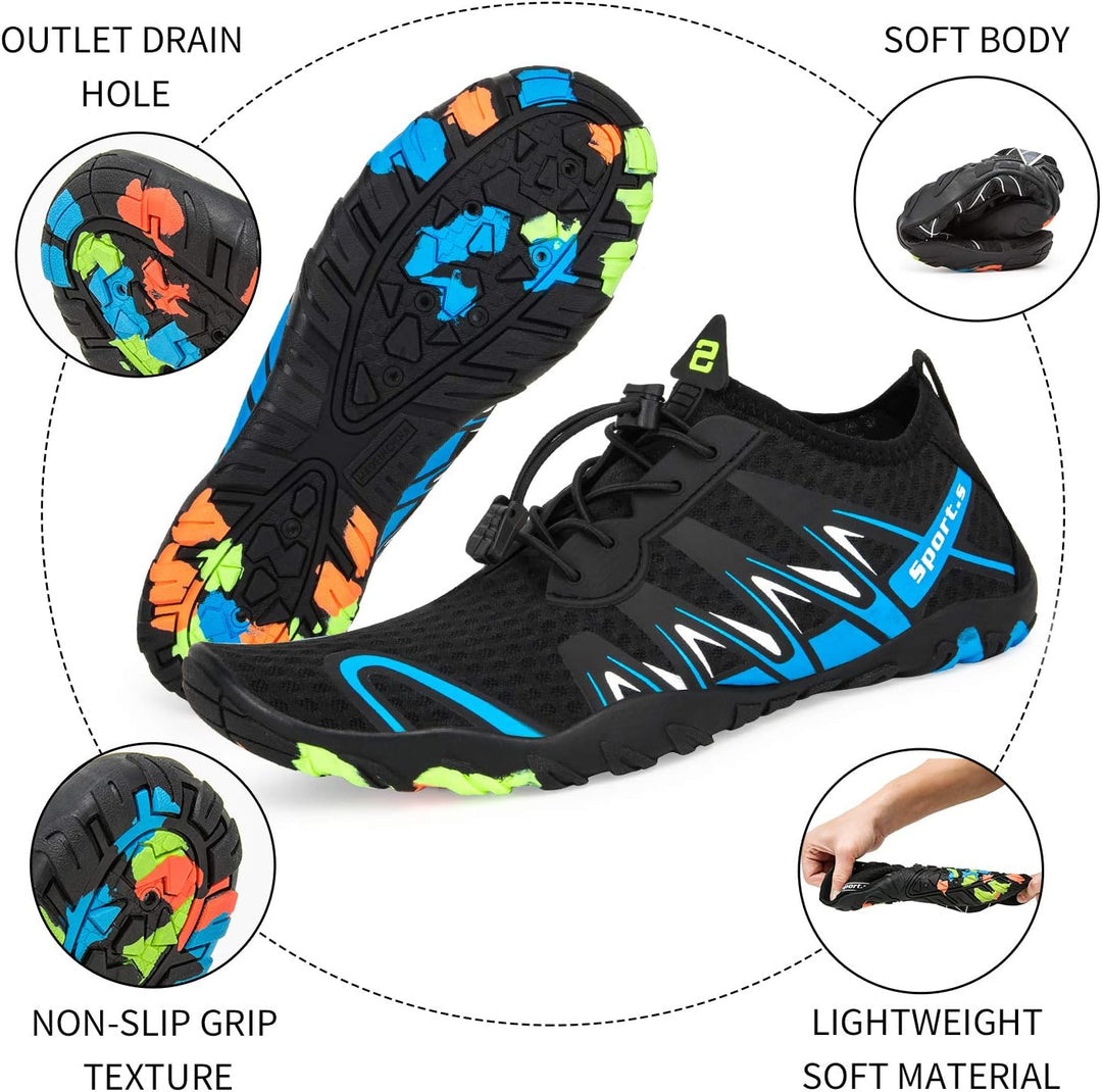 Strandschuhe Damen Herren Wasserschuhe Badeschuhe Unisex Atmungsaktiv Leicht Barfussschuhe rutschfes